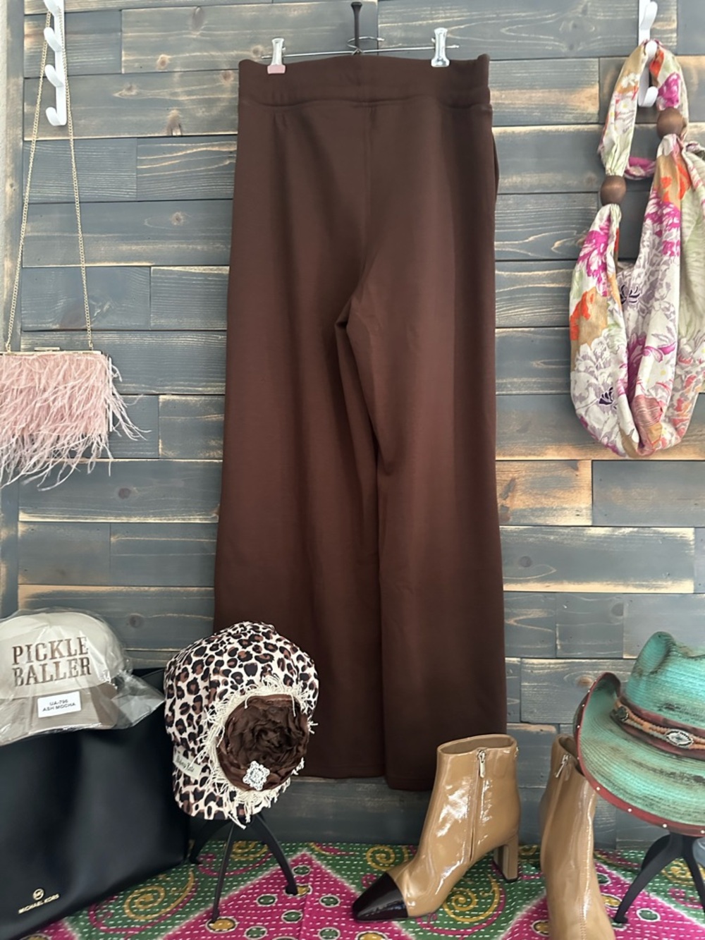 Scuba Collared Pullover & Center Seam Pants Set - Picture 3 of 7